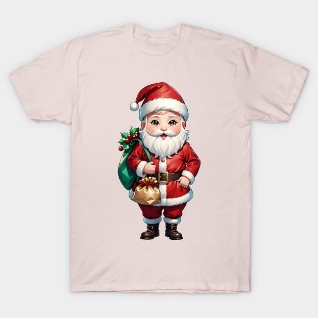 A jolly Santa Claus with a sack full of gifts T-Shirt by Salasala